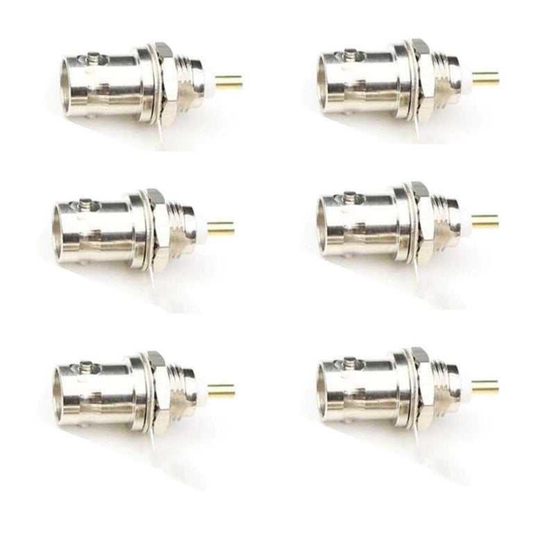 bnafes BNC Chassis Panel Mount Socket Female Jack Solder Type Connectors Adapter 6-Pack - Image 1